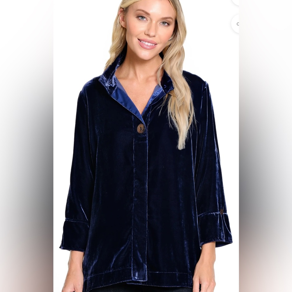 John Mark luxurious blue tunic